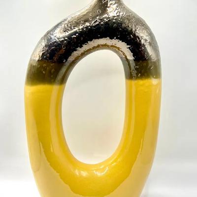 Modern Artsy Ceramic Donut Vase