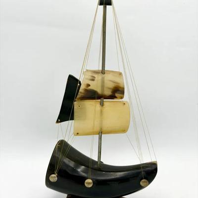 Model Clipper Ship Made Of Horn