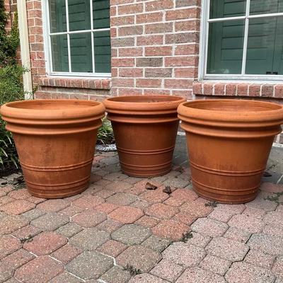Triple Large Clay Pots