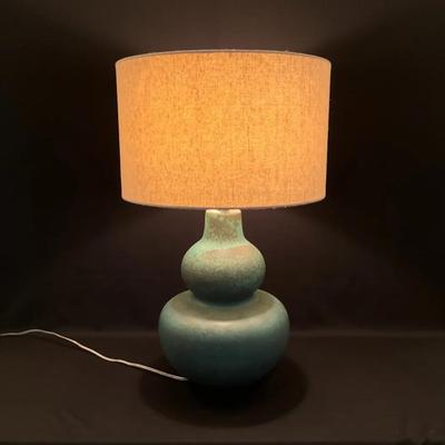 Aqua Double Gourd Ceramic Table Lamp