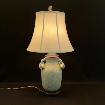 Crackled Celedon Asian Style Table Lamp II