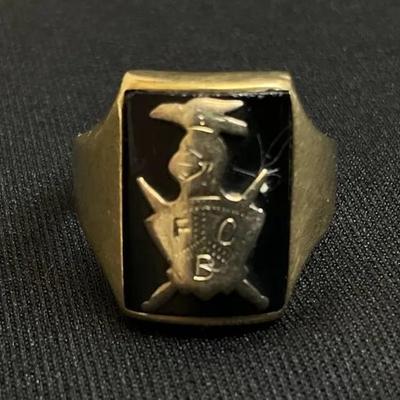 10K Gold And Onyx Ring