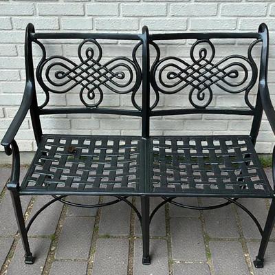 Black Wrought Iron Bench