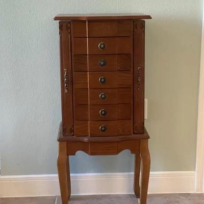 Wooden Stand-Alone Jewelery Armoire 