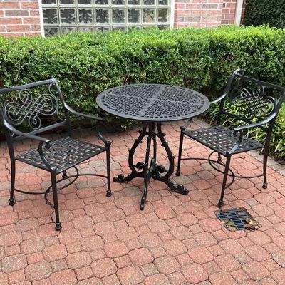 Wrought Iron Black Table Set