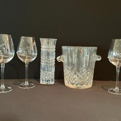 Ice Bucket, Vase, And Glasses 