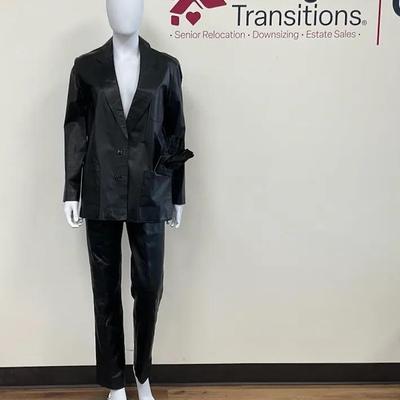 Leather Blazer And Pants