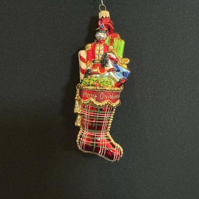 Blown Hand Painted Christmas Ornament 