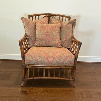 Rattan And Bamboo Lounge Chair