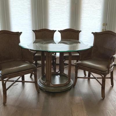 Hooker Furniture - Round Glass Tabletop With Four Chairs