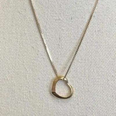14K Gold Chain And Open Heart Pendant