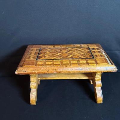 Wooden Stool With Inlay Work