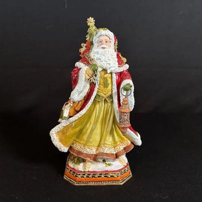 Fitz And Floyd Damask Holiday Santa Music Box