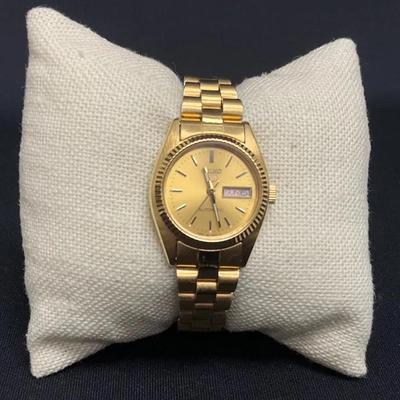 Gold Tone Seiko Quartz Dress Watch