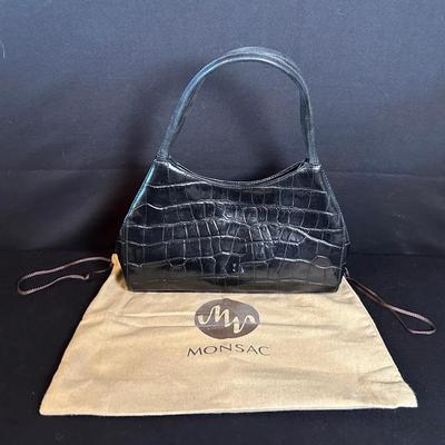 Monsac Embossed Shoulder Bag