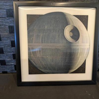 Framed Print of the Death Star 14 x 14