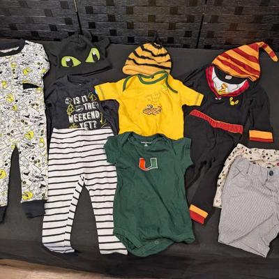18months Outfits (3) & (2) 18mo Shorts (1) 12mo Onesie (3)Hats 