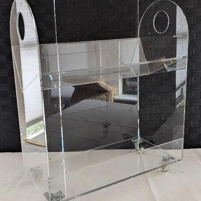 Acrylic Book Stand On Caster Wheels