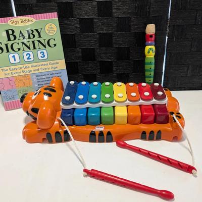Little Tikes Xylophone , Hungry Caterpillar Recorder, Book Baby Signing 