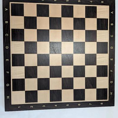 Possibly Ebony & Maple Wooden Tournament Chess Board (21"x21")