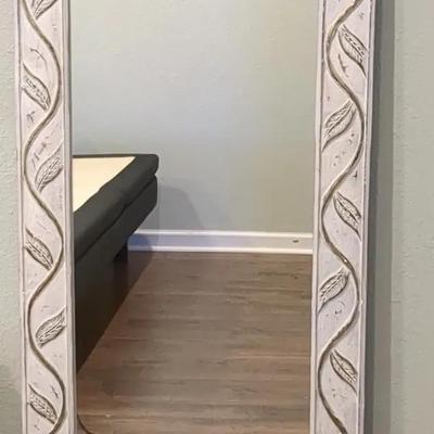 Full Length Mirror Vine Designed Frame 59" T X 23.5" W