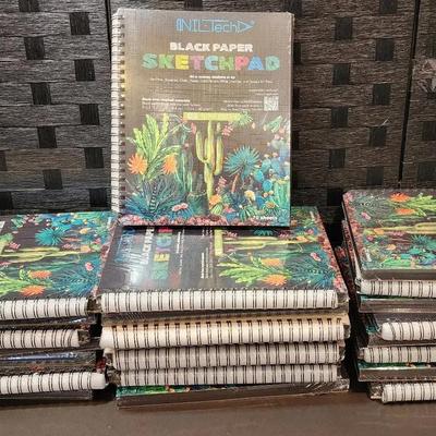 24 Unopened Black Paper Sketchpads (9"x12"/110lbs/70 Sheets)