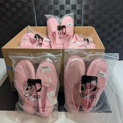 (14 Pair) Of Women's Diabetic Size 11 Pink Spa Slippers 