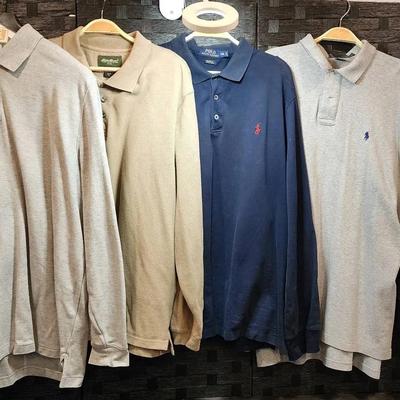 5 Long Sleeve Cotton Shirts (XL/Ralph Lauren, LLBean, & Eddie Bauer)