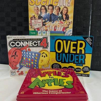 Connect 4, ApplesTo Apples, Over Under, Scene It?