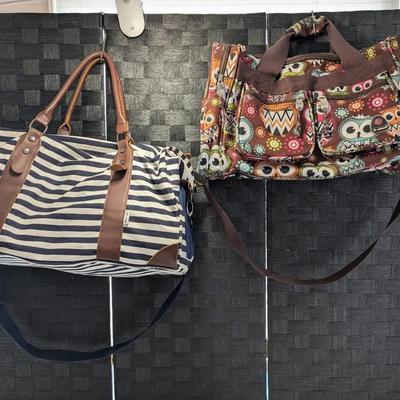 Rockland 31L Duffel & Oflamn Striped Blue & White Duffel Bag 