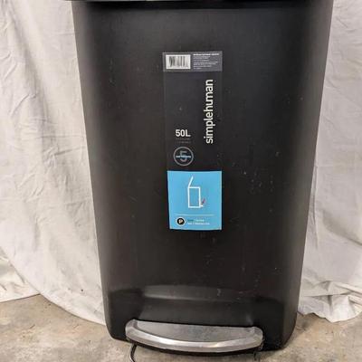 50L Simple Human Trash Can With Step Open And Pet -proof Lock 