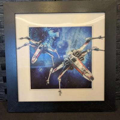 Framed Star Wars X-Wing Fighter Lenticular Wall Art 