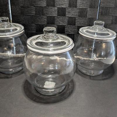 Anchor Hocking 1 Gallon Footed Terrarium Vase Or Candy Dishes. (3)