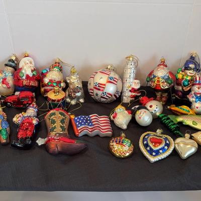 Colorful Glass Molded Christmas Ornaments 