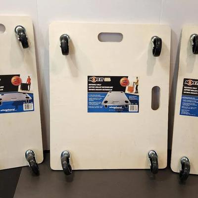 3 Wood Moving Dollies (Each 397lb. Capacity)