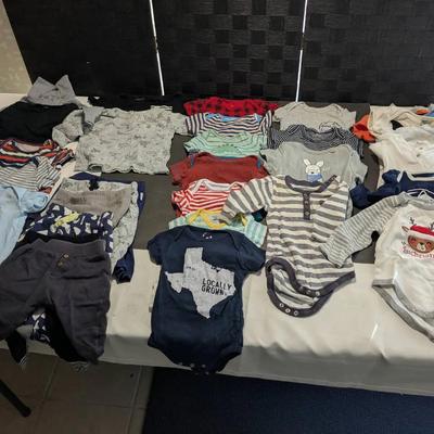 Baby Clothes Lot#1 Onesies Couple Shirts And Few Pants 3-6 Months