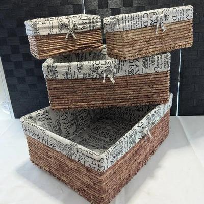 Nesting Baskets For Storage (4) Variety Of Sizes 