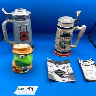 BN759 AVON, Muppet & Baseball Legend Steins & Mugs