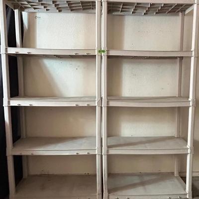 BN966 Two Sterlite Plastic 6ft Garage Shelving Units