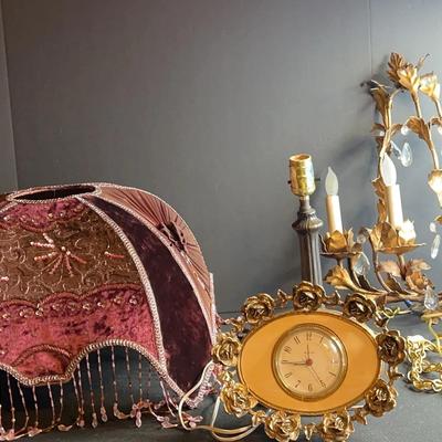 BN837 Lamp, Vintage Wall Sconce And Desk Clock