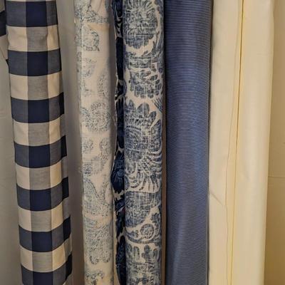 Upholstery & Decor Fabric Bolt Lot – Blue & White Assorted Patterns