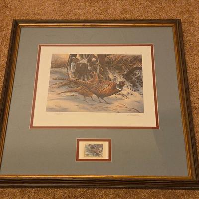 Limited Edition Print of the 1985 South Dakota Pheasant Restoration Stamp by Rosemary Millette