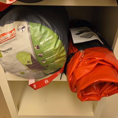 Coleman Raymer 40°F Tall Sleeping Bag + Coleman Air Bed • Fits Up to 6'3" • Outdoor Camping Lot