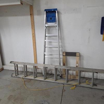 Werner Aluminum Step Ladder, Extension Ladder & Mover's Dolly • Garage/Construction Ladders