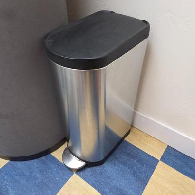 Stainless Steel Step Trash Can • Slim Kitchen Garbage Bin w/ Foot Pedal • Modern Metal Can