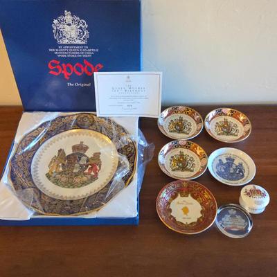 Spode Royal Commemorative Queen Mother 100th Birthday Plate w/ COA . Plus Other Commemorative Royal Family Items