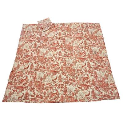 Lot #12 - Pottery Barn Red Toile Deer & Woodland Bedding Collection • Classic French Country Pattern • Duvet, Comforter, Shams
