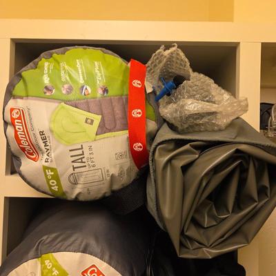 Coleman Raymer 40°F Tall Sleeping Bag + Embark Twin Air Bed and Pump • Fits Up to 6'3" • Outdoor Camping Lot