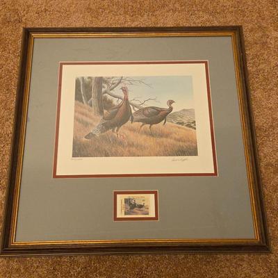 First of State California Wild Turkey Stamp Print by Dave Chapple