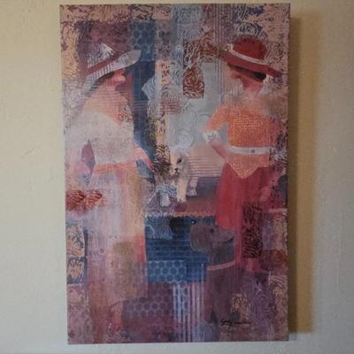 Linda Lee Gimby Signed Limited Edition Mixed Media on Canvas "Friend or Foes"